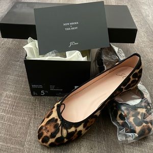 🐆 NIB J. Crew Calf Hair Kiki Leopard Ballet Flats- 5.5 (SOLD OUT!)